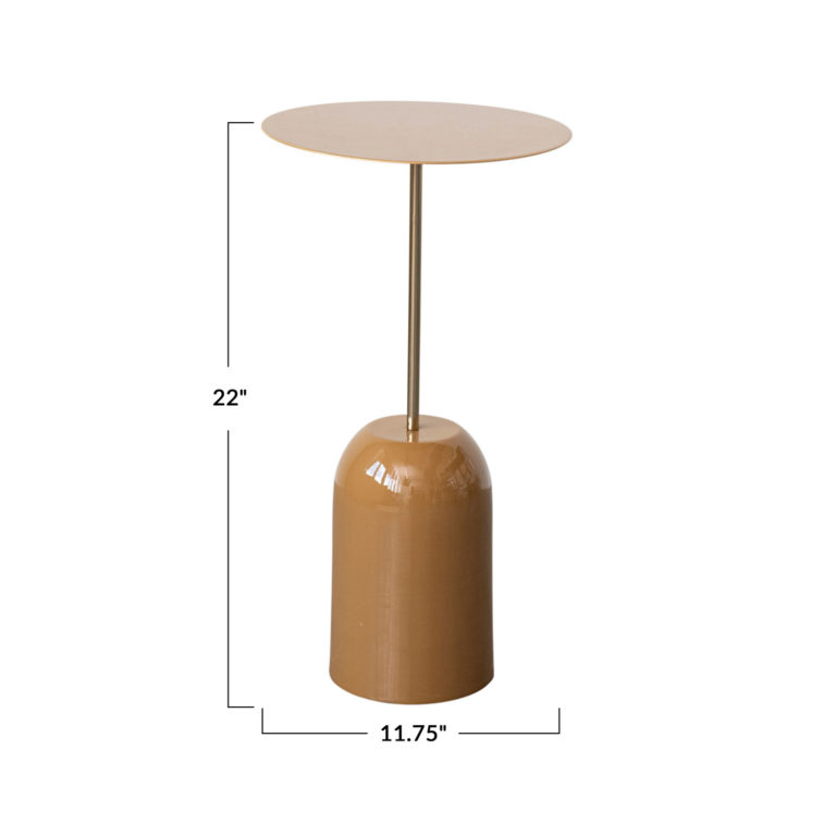 Enameled Metal Round Side Table - Image 2