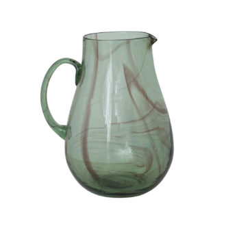 Hand-Blown Recycled Glass Pitcher, Green