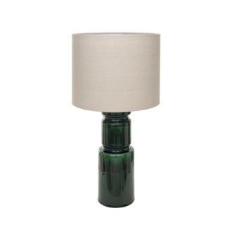 Ceramic Table Lamp w Natural Linen Shade