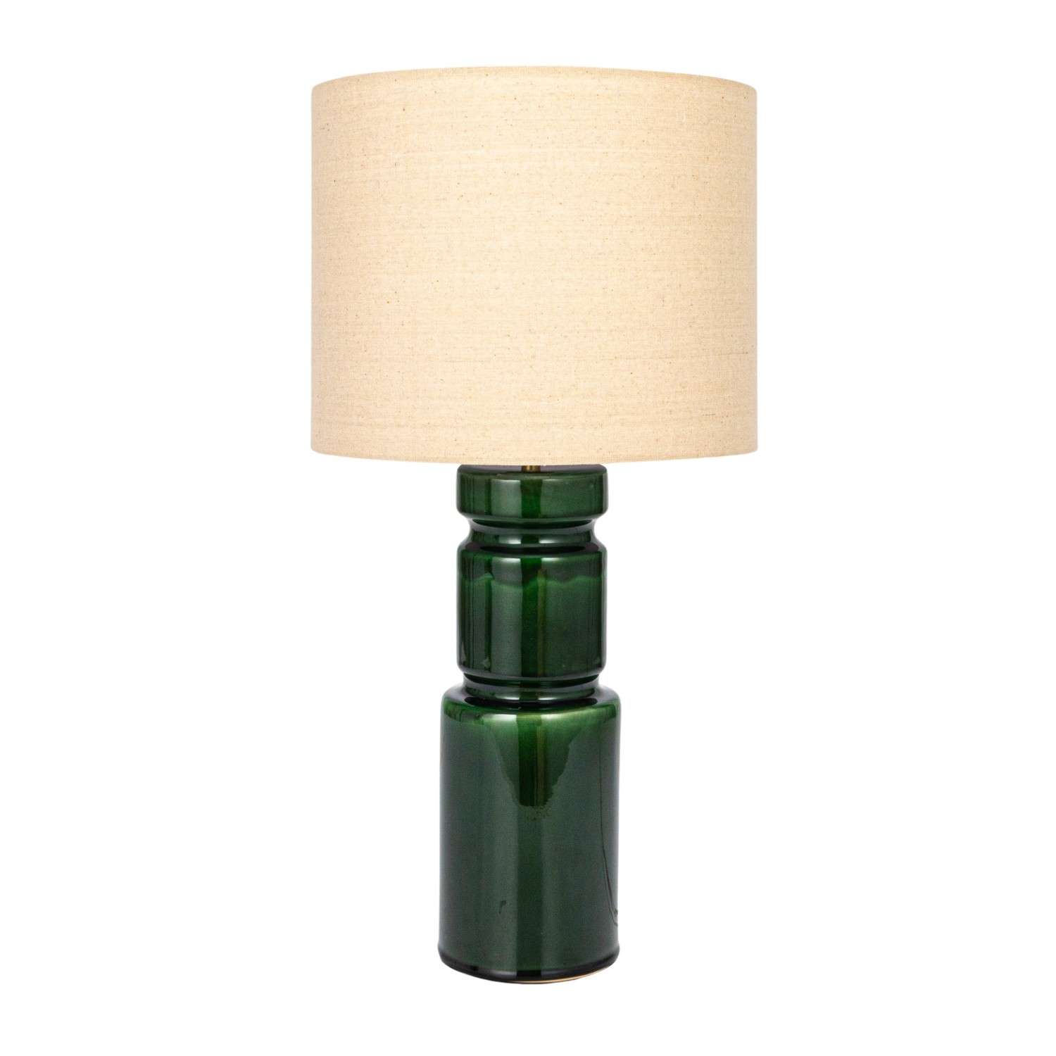 Ceramic Table Lamp w Natural Linen Shade - Image 4
