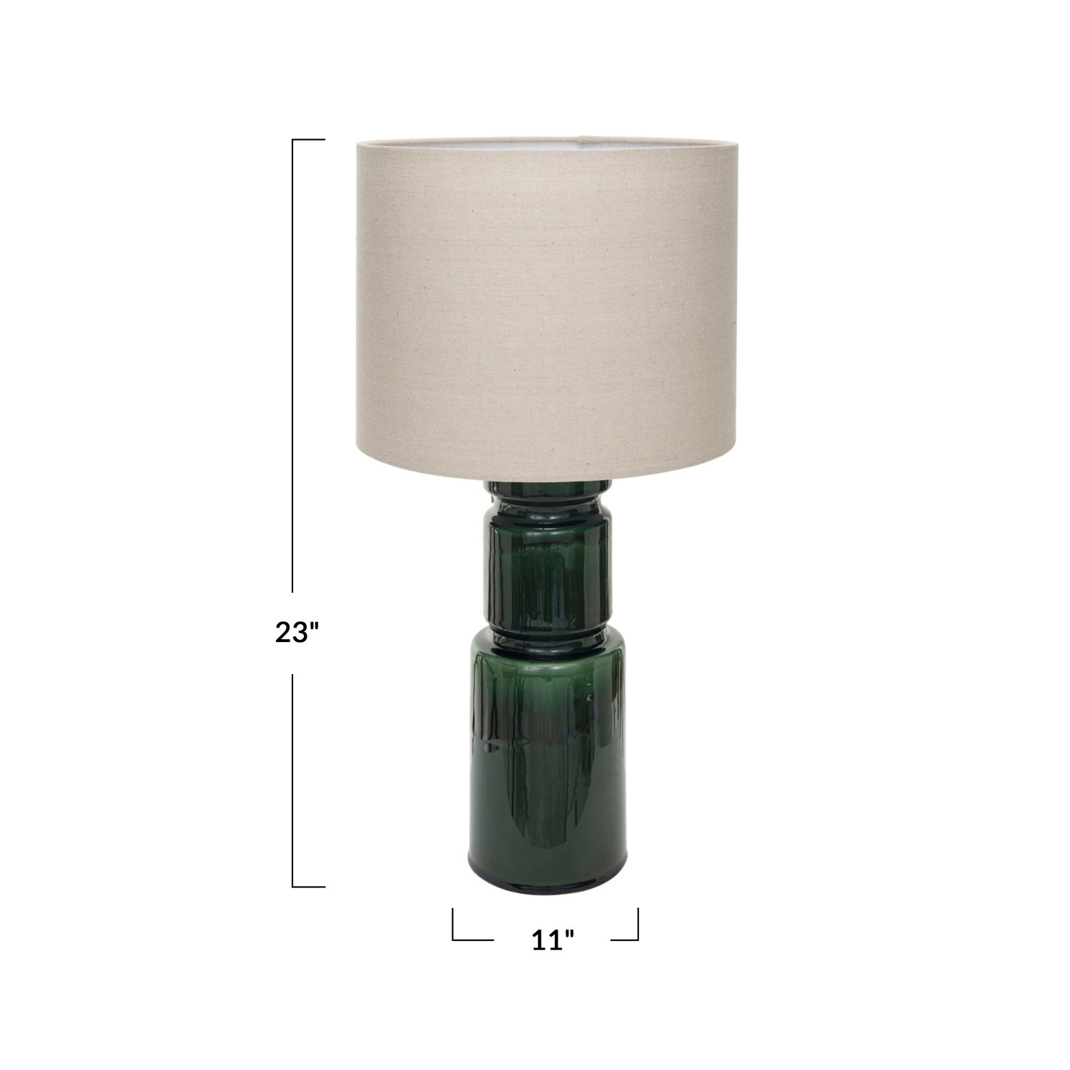 Ceramic Table Lamp w Natural Linen Shade - Image 3