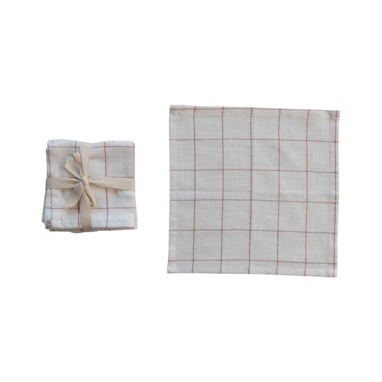 Set of 4 Square Cotton Cocktail Napkins