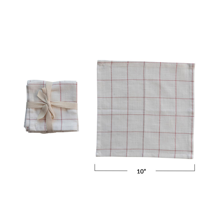 Set of 4 Square Cotton Cocktail Napkins - Image 2