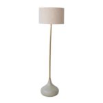 Enameled Metal Floor Lamp w Shade