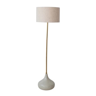 Enameled Metal Floor Lamp w Shade
