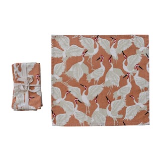 Set of 4 Cotton Printed Napkins