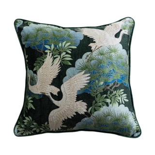 Cotton Blend Velvet Printed Pillow
