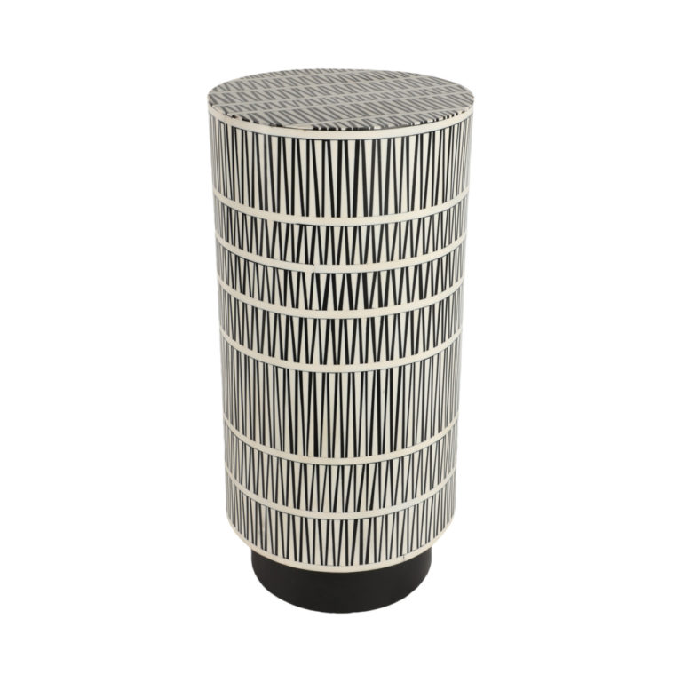 GOBIEL BLACK & WHITE COLUMN/ACCENT TABLE