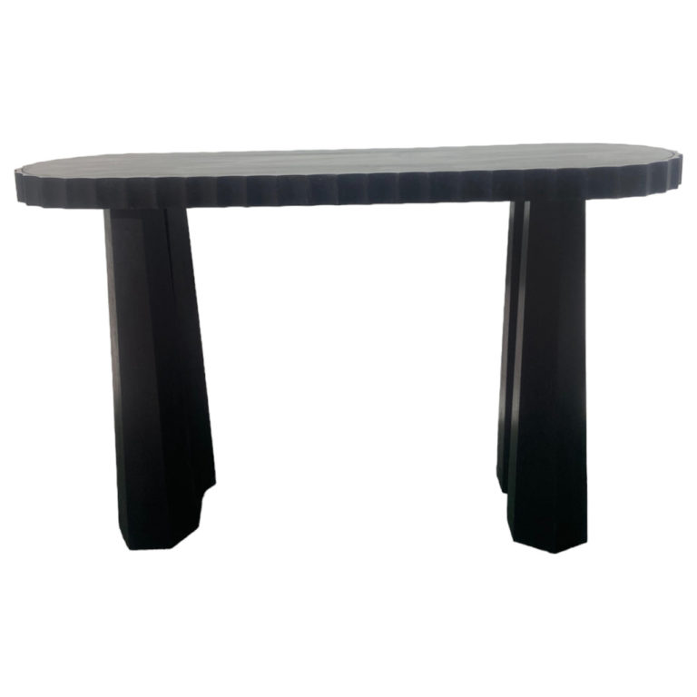 LUZIA METALLIC MARBLEAND WOOD CONSOLE TABLE