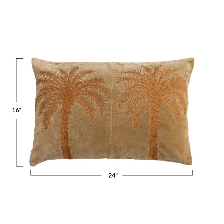 Palma Cotton Velvet Lumbar Pillow - Image 2