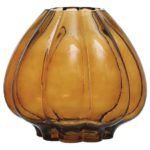 Amber Round Glass Vase