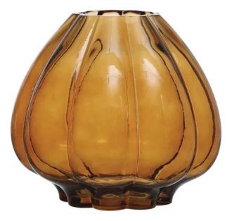 Amber Round Glass Vase