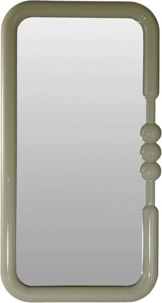 Wood Wall Mirror W Balls, Slate Color