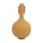 Mustard Round Metal Vase