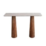 Marble & Acacia Wood Console Table