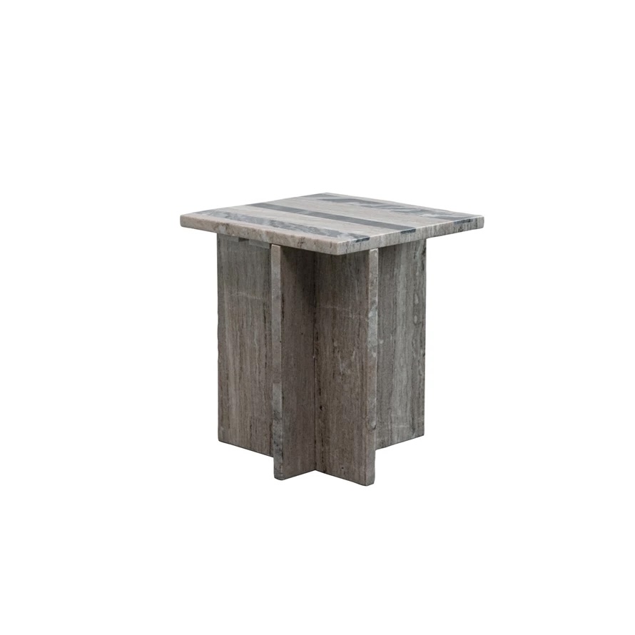 Marble Side Table w Interlocking Base
