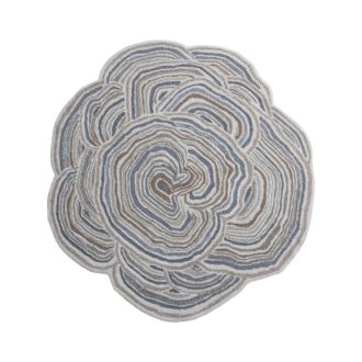 5ft Wool & Cotton Tufted Organic Shaped Rug