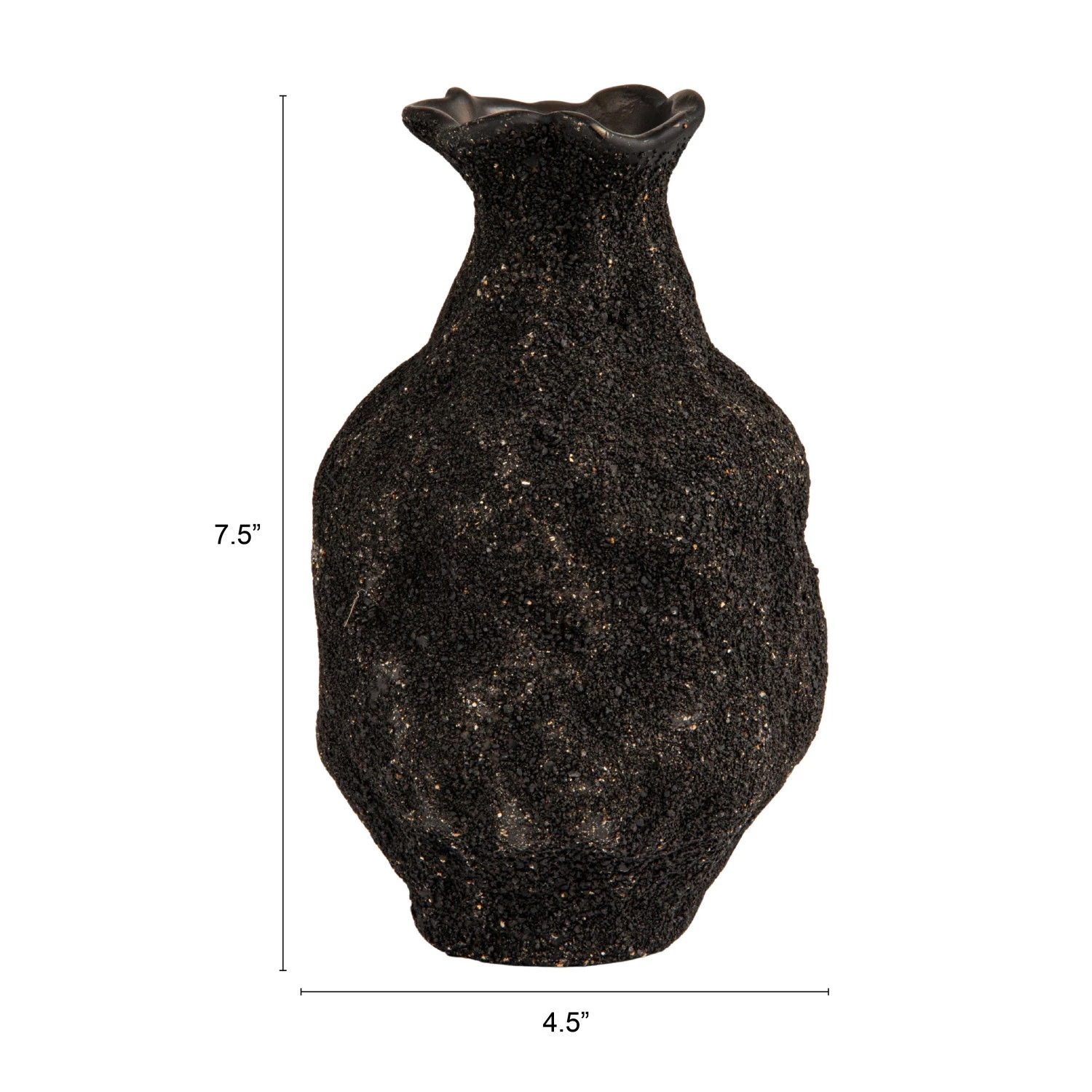 Small Stoneware Organic Shaped Vase, Sand Finish - Image 2