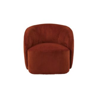Swivel Armchair Terracotta Corduroy