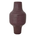 Enameled Metal Striped Vase Lavender