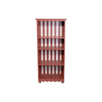 Wood Scalloped Shelf Red & White