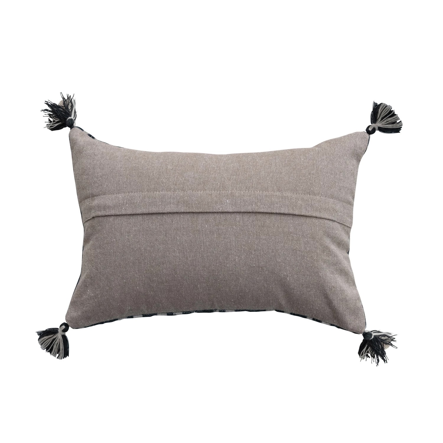 Cotton Velvet Ikat Printed Lumbar Pillow - Image 4