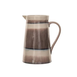 64 oz. Stoneware Pitcher w Stripes