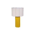 Stoneware Fluted Table Lamp W Linen Shade