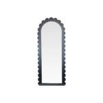 Arched Scalloped Wall Mirror, Black