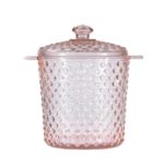 Glass Hobnail Ice Bucket, Pink