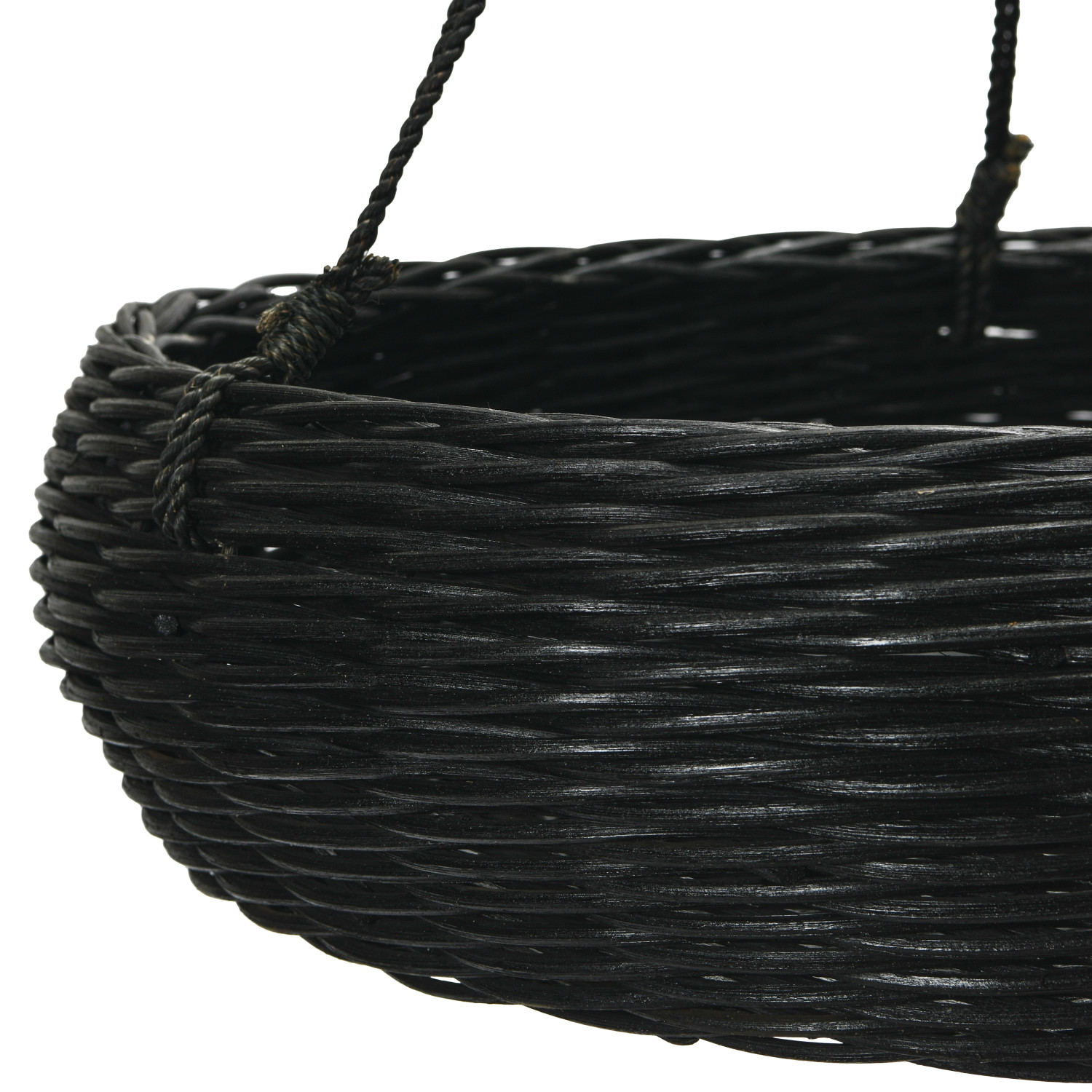 Hand-Woven Hanging Rattan Basket with Jute Rope Hanger - Image 5