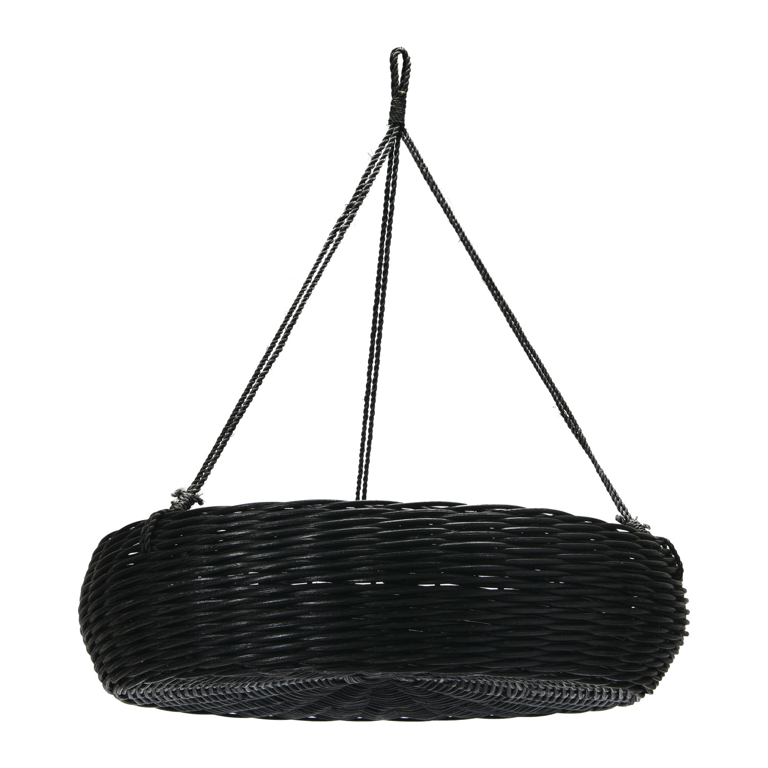 Hand-Woven Hanging Rattan Basket with Jute Rope Hanger - Image 4
