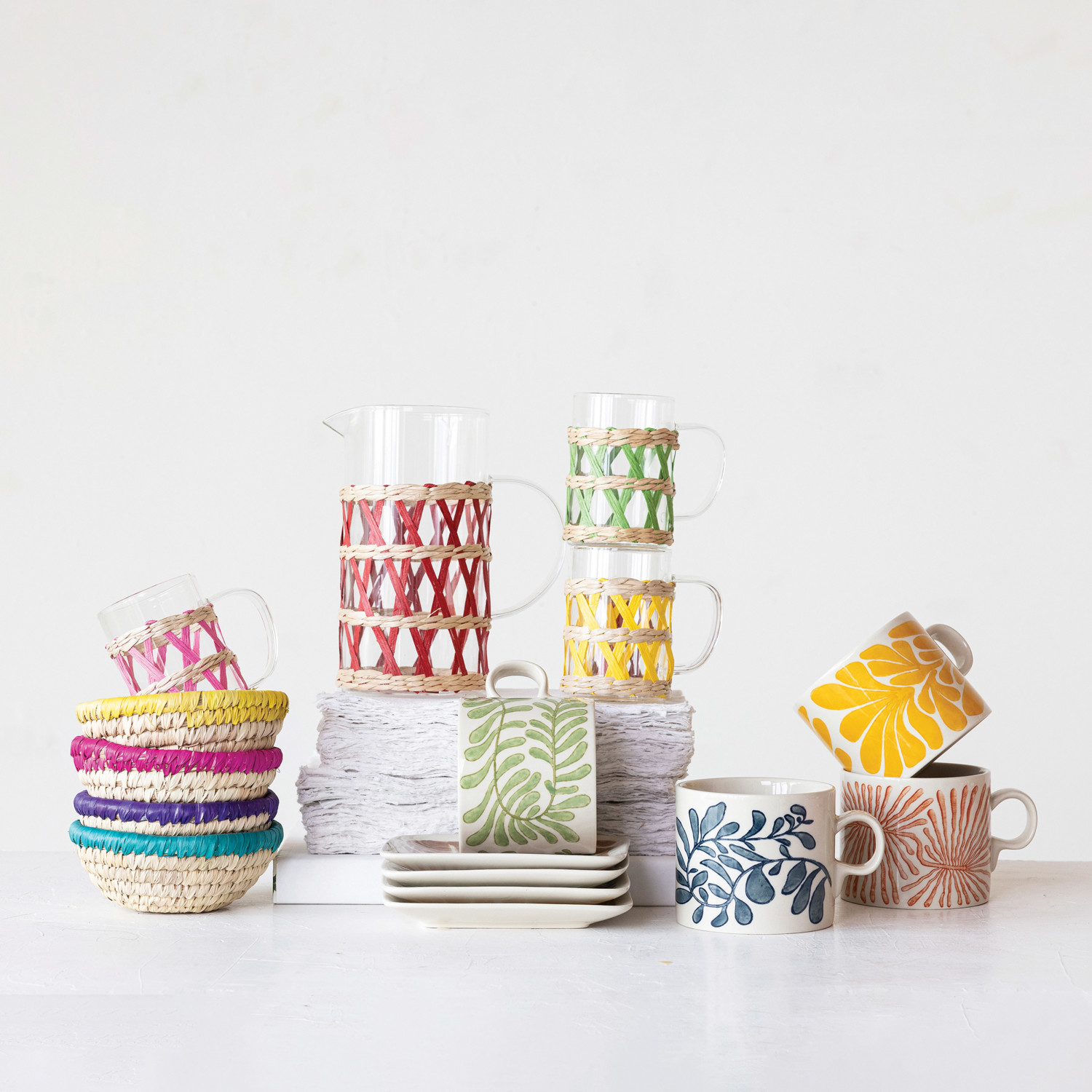 Glass Pitcher w/ Woven Sleeve - Image 5