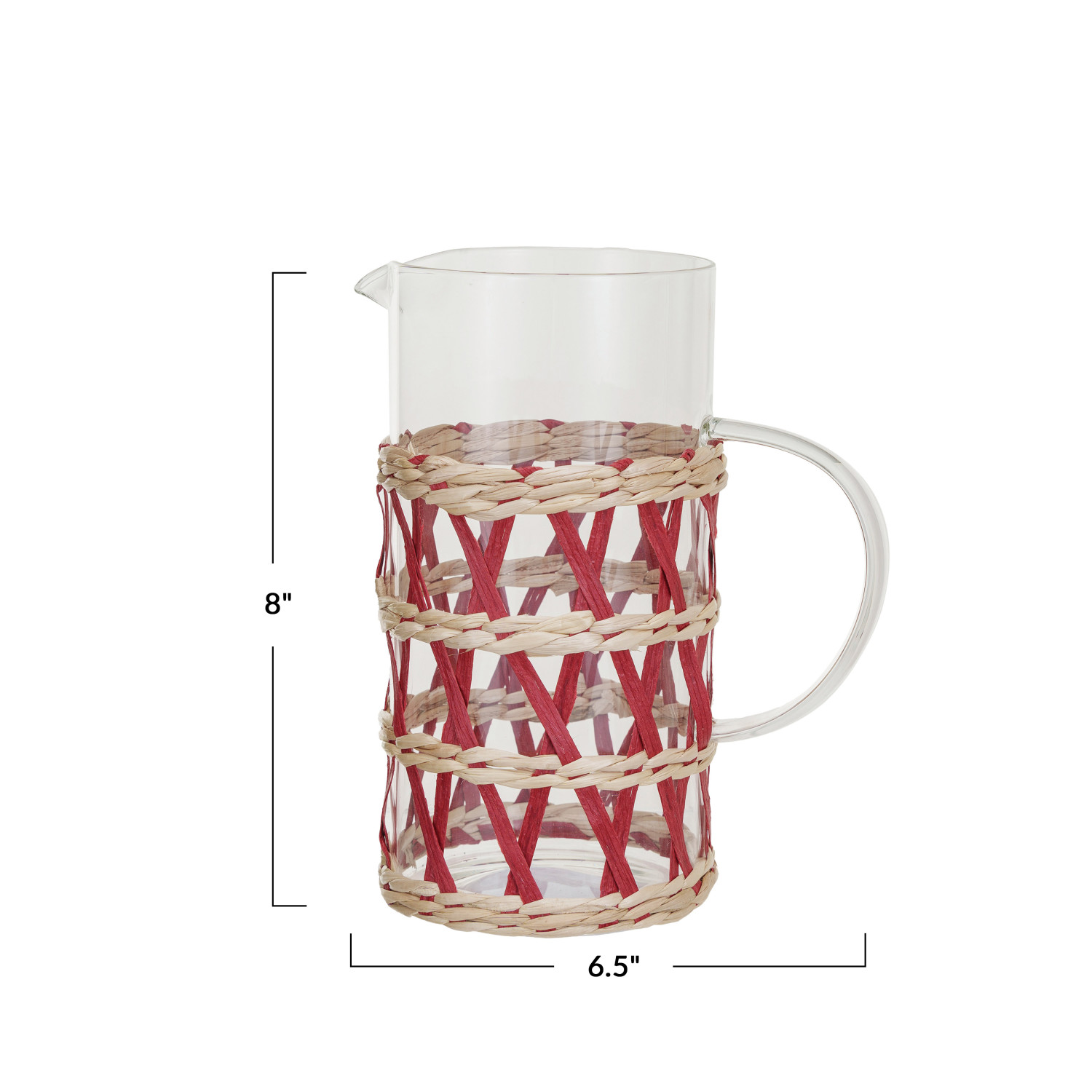 Glass Pitcher w/ Woven Sleeve - Image 2