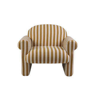 Kelly Striped Chair, Cream & Mustard Color
