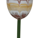 6 oz. Hand-Blown Art Glass Wine Glass w/ Green Stem (Each One Will Vary)