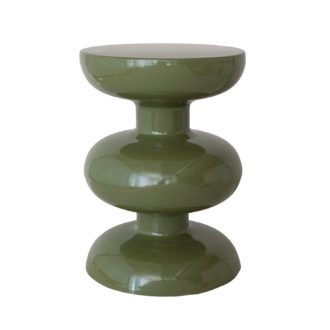 Enameled Metal Table/Stool, Green