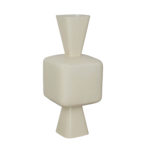 Enameled Metal Vase, Cream Color