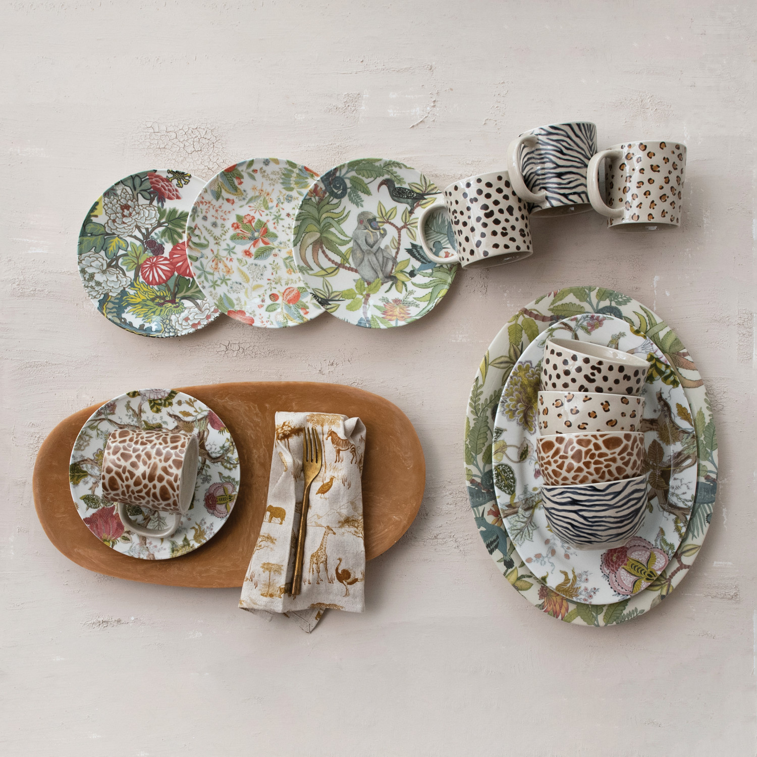 Printed Stoneware Plate w/ Botanicals, 4 Styles - Image 4