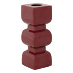 Enameled Aluminum Taper Holder, Burgundy