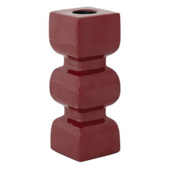 Enameled Aluminum Taper Holder, Burgundy