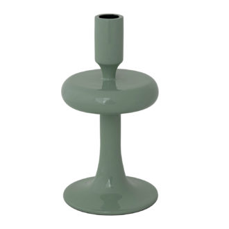 Enameled Aluminum Taper Holder, Eucalyptus Color