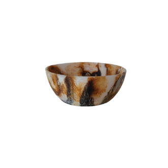 Marbled Resin Bowl, Brown & Cream Color (Each One Will Vary)