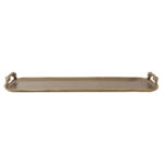 Cast Aluminum Tray with Handles, Gold Finish