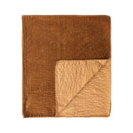 60"L x 50"W Cotton Velvet Throw with Hand-Embroidered Kantha Stitch & Blanket Stitch Edge