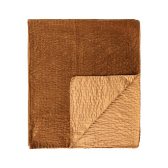 60"L x 50"W Cotton Velvet Throw with Hand-Embroidered Kantha Stitch & Blanket Stitch Edge