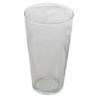 12 oz. Etched Drinking Glass with Palm Trees