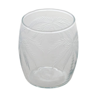 8 oz. Etched Drinking Glass with Palm Trees