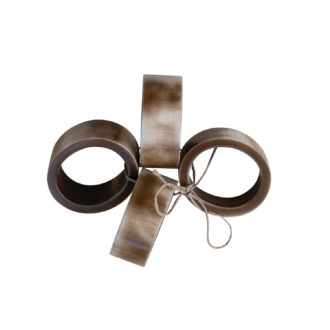 Marbled Resin Napkin Rings, Brown & Ivory Color, Set of 4 Tied with Jute