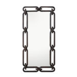 Reclaimed Wood Chain Link Framed Wall Mirror (Hangs Vertically & Horizontally)